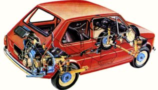 Fiat 126. Meccanica progettata da Dante Giacosa.Fiat 126. Meccanica progettata da Dante Giacosa.
