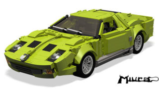 Una Lamborghini Miura di Lego.